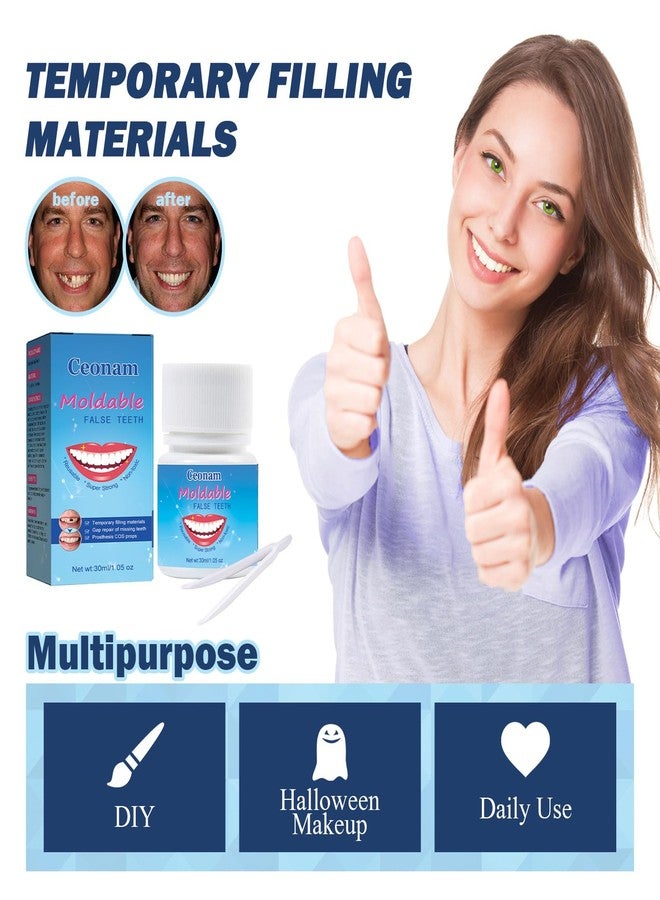 Ceonam 30 ml Tooth Repair Kit, Temporary Teeth Replacement Kit - Moldable Thermal Fitting Beads for Filling Fix Missing and Broken Tooth or Adhesive Denture Fake Teeth - Image 5